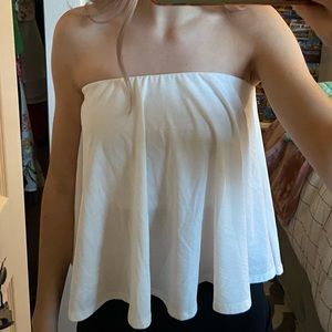 White Strapless top